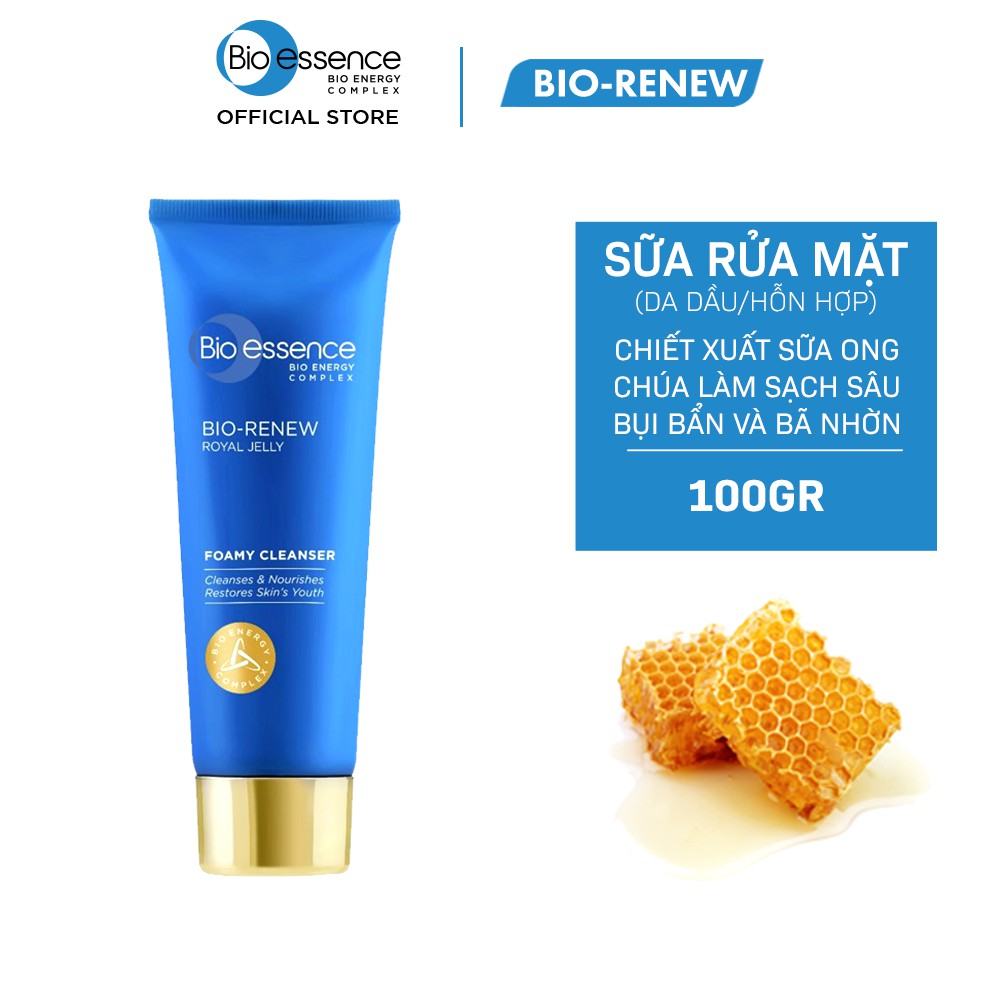 Sữa rửa mặt dưỡng da (da dầu & hỗn hợp) Bio-Renew Bio-Essence Renew Foamy Cleanser tinh chất sữa ong chúa 100g | BigBuy360 - bigbuy360.vn