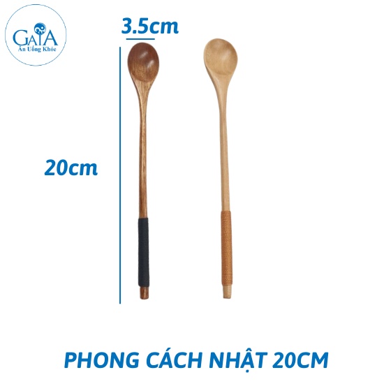 Muỗng gỗ cán dài phong cách Nhật 20cm