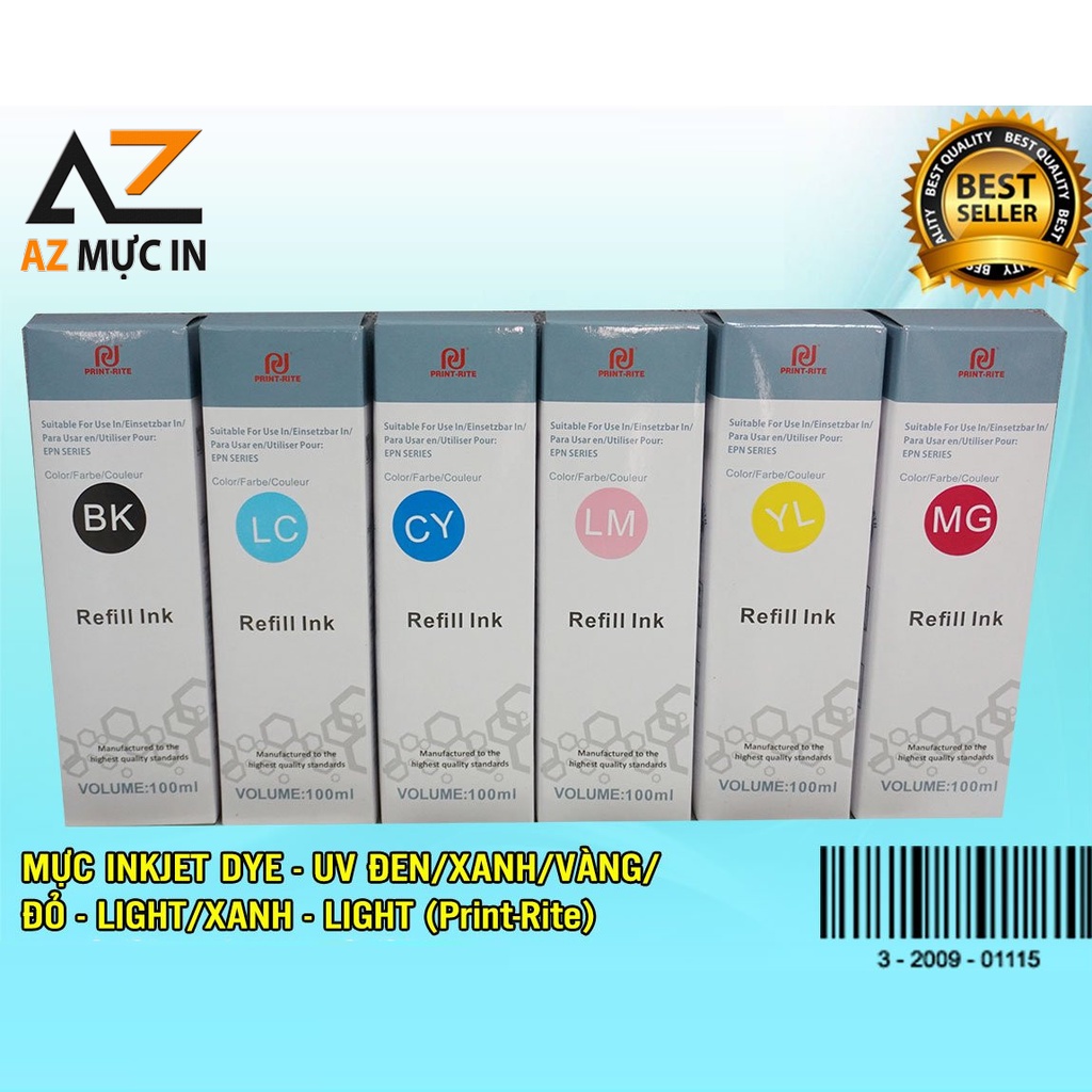 Mực in phun màu 100ml cho máy in phun Epson L310, L360, L805, T60, L800, L120, L1300, L1800... Chất lượng