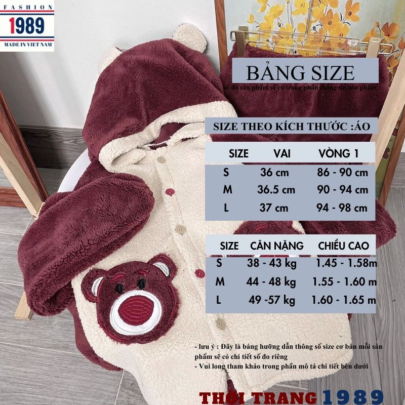 Bộ ngủ lông gấu phối đỏ mận siêu kute dễ thương ulzzang ,bộ đồ mặc nhà xinh sắn ấm áp mùa đông -PHƯƠNG 1989