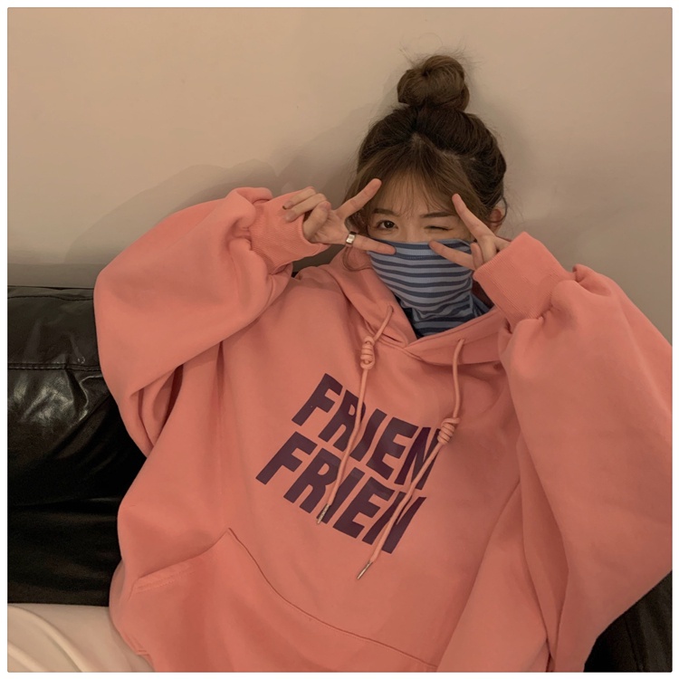 Áo hoodie nữ tay dài có mũ trùm đầu thoải mái thời trang