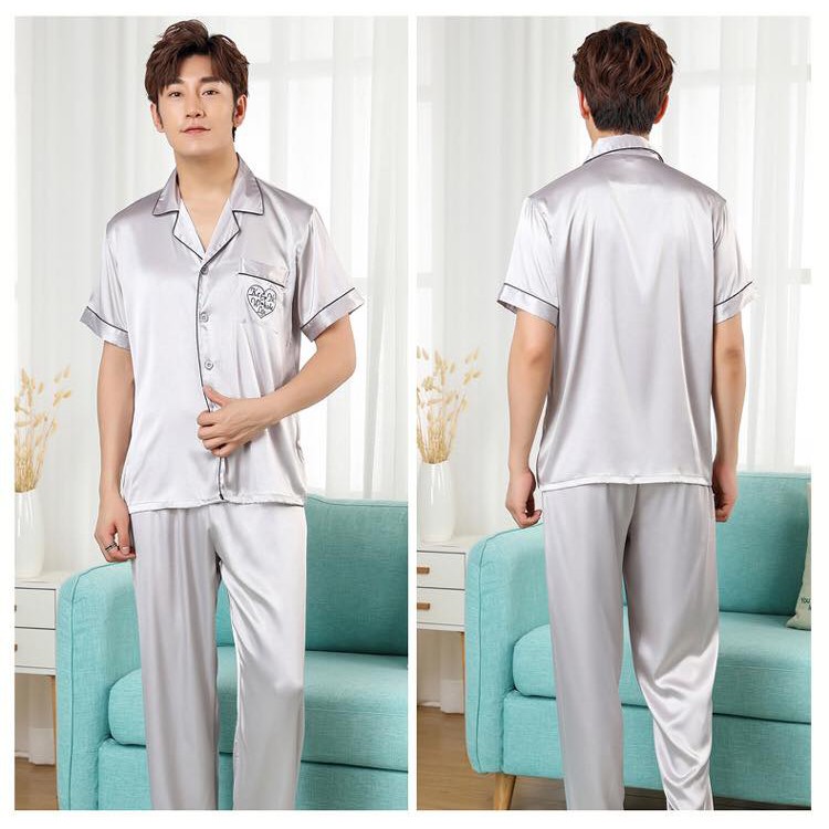 PY1804 - Bộ pyjama nam ngắn tay chất lụa hàng nhập