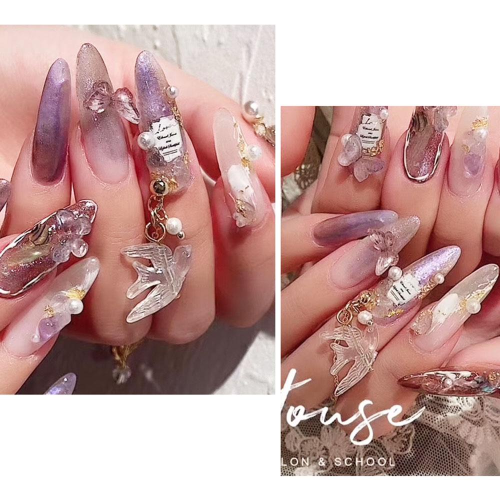 1 Hộp Phụ Kiện Trang Trí Móng Tay Dạng Chuỗi Thời Trang Sang Trọng DIY