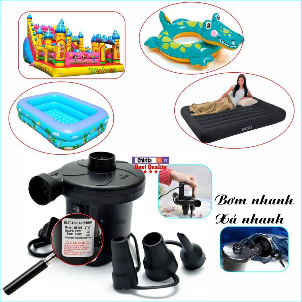 Máy Bơm Hút Điện Đa Năng SH 196 - Bơm Phao Bơi, Nhà Hơi, Nệm Hơi, Bể Bơi Phao... - Chirita SH-196