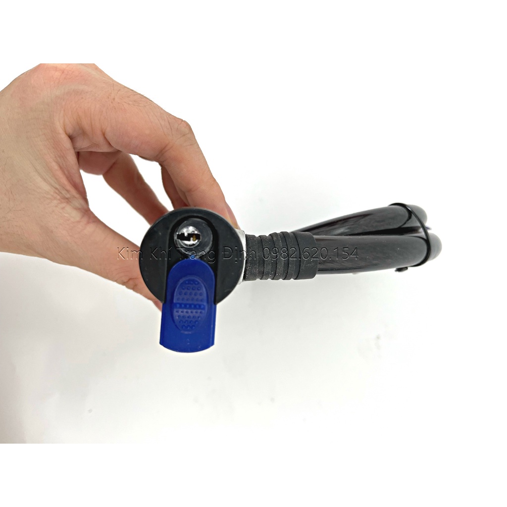 Dây khóa xe đạp, khoá xe máy chống trộm ZX1231 12x650mm và 15x800mm chìa điện tử