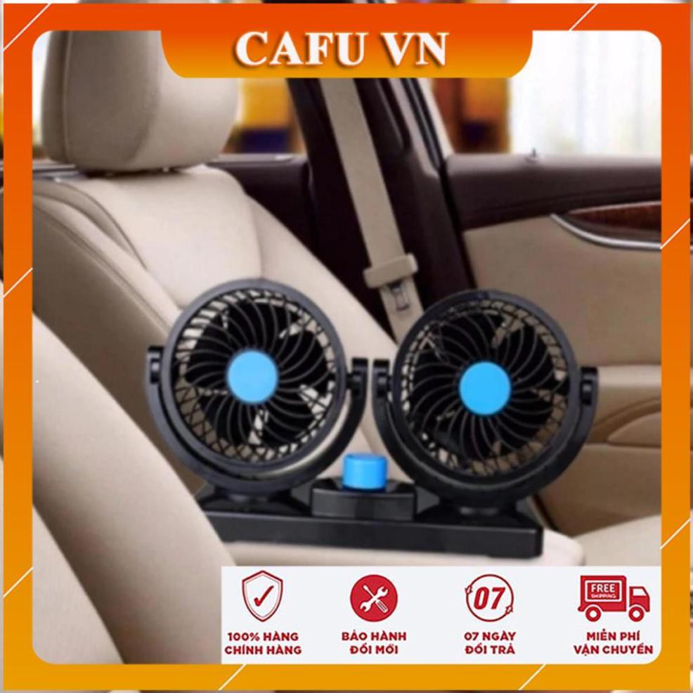 Quạt đôi ô tô quạt đôi mini 360 độ để trong ô tô, để bàn làm việc. - CAFU VN
