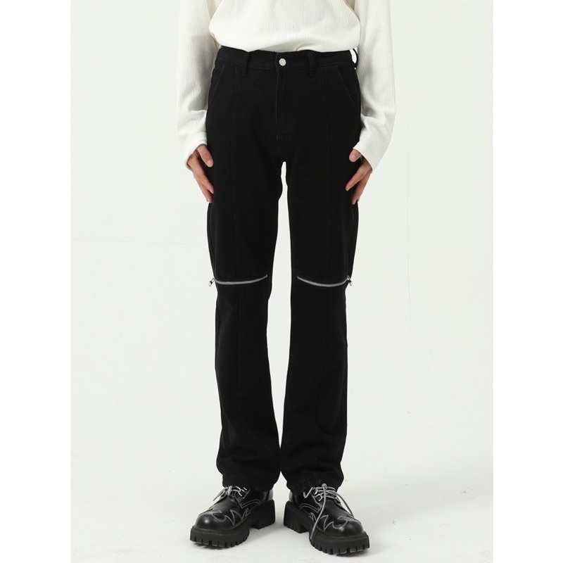 Quần Bò đen khoá gối