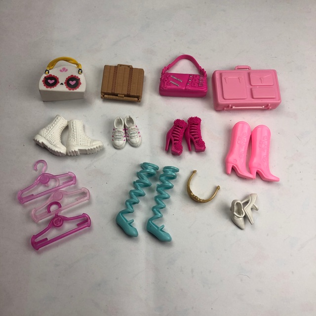 PK A- giỏ xách giày dép tâch lẻ phụ kiện cho búp bê barbie