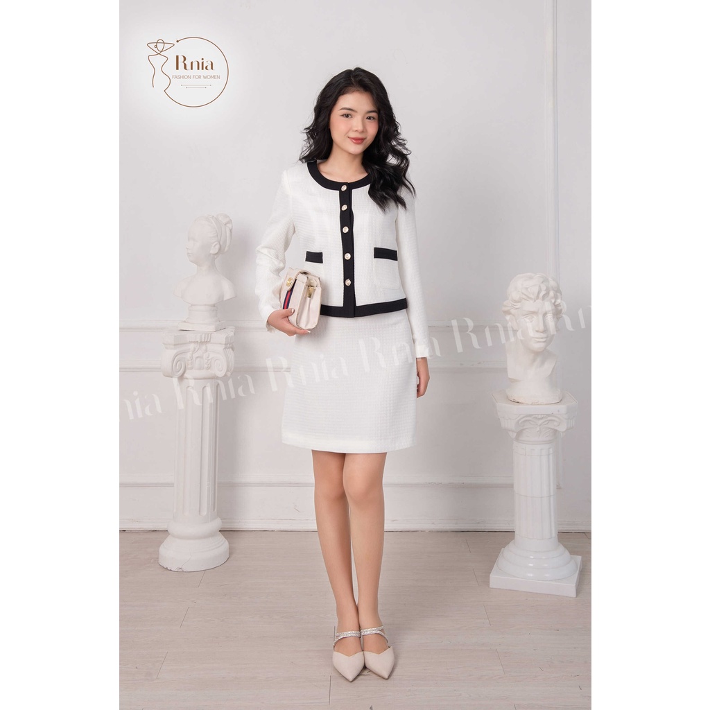 Sét Bộ Áo Croptop Chân Váy Chữ A RNIA BO2282