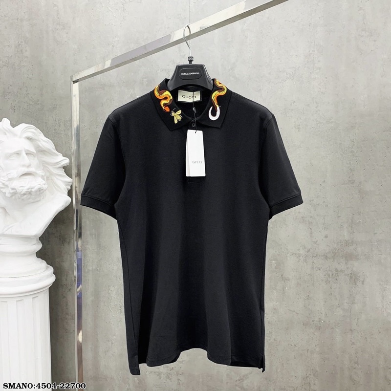 Áo Polo Nam Cotton Cá Sấu 100% Cổ Bo Dệt Hình Ong Rắn Cam Vàng Nâu Đơn Giản Basic PL30P