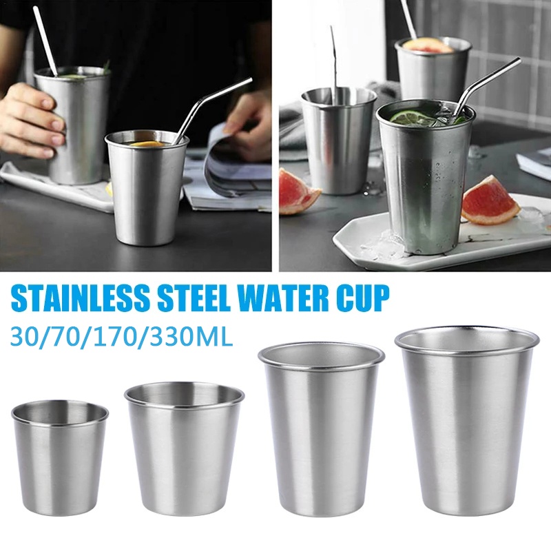 Cốc uống bia/cà phê/trà/rượu vàng bằng thép không gỉ dung tích 30/70/170/330ML dễ mang theo khi đi du lịch/cắm trại