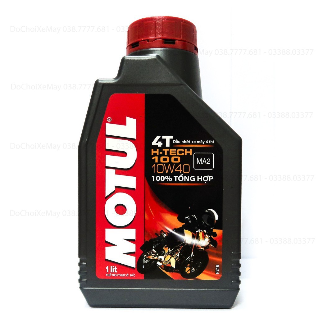 1 chai nhớt MOTUL H-Tech 100 4T 10W40 (100% tổng hợp - Mô tô PKL).DoChoiXeMay