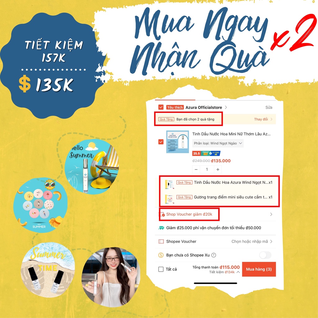 Tinh Dầu Nước Hoa Mini Thơm Lâu Lưu Hương 12 Giờ Vial 2ml Dùng Thử