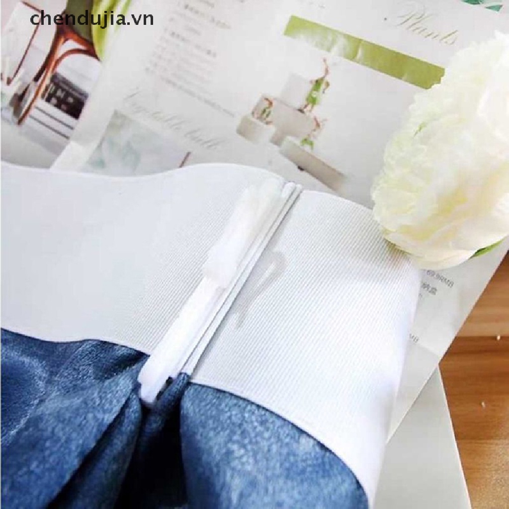 Set 10 Móc Treo Rèm cửa sổ Bằng Nhựa Màu Trắng Kích Thước 7cm / 8.5cm Tiện Dụng Cho Gia Đình / Văn Phòng