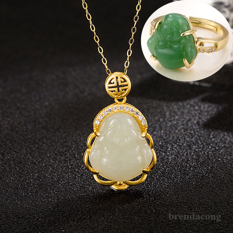 Mặt Vòng cổ Hình Phật Đính Đá Opal