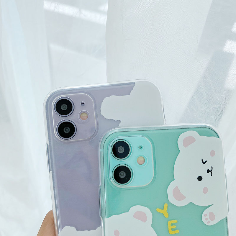 For iPhone 7 8 Plus Cartoon Two or three Cute Bears Clear Phone Case for iphone 11 Pro Max X XR XS Creativity Soft Back Cover | BigBuy360 - bigbuy360.vn
