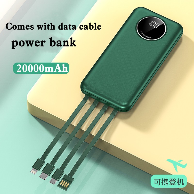 Pin Sạc Dự Phòng Y343 20000mAh Có Dây Cáp Sạc Tiện Dụng