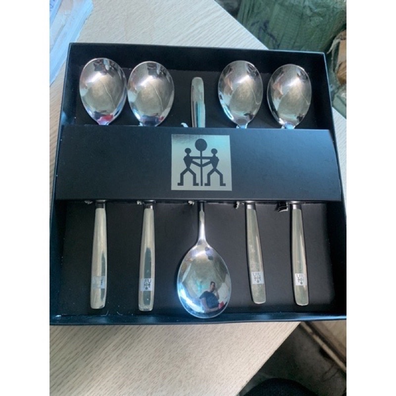 5 Thìa ăn cơm Đức Cán Dài Inox sáng bóng, nhập khẩu từ Đức .ĐTCA!!!