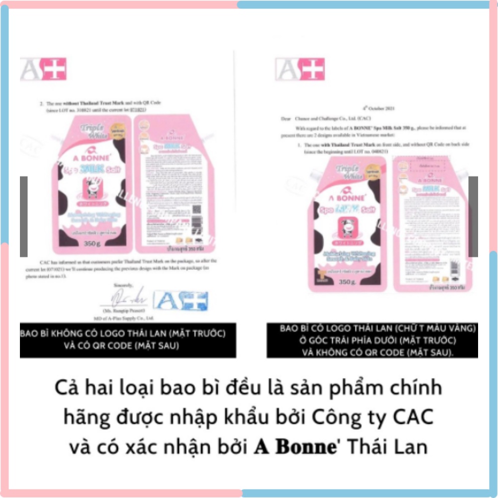 Muối Tắm Tẩy Tế Bào Chết Sữa Bò A Bonne Spa Milk Salt Thái Lan 350gr