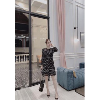 Ảnh thật Váy Voan Chấm Bi đuôi xoè