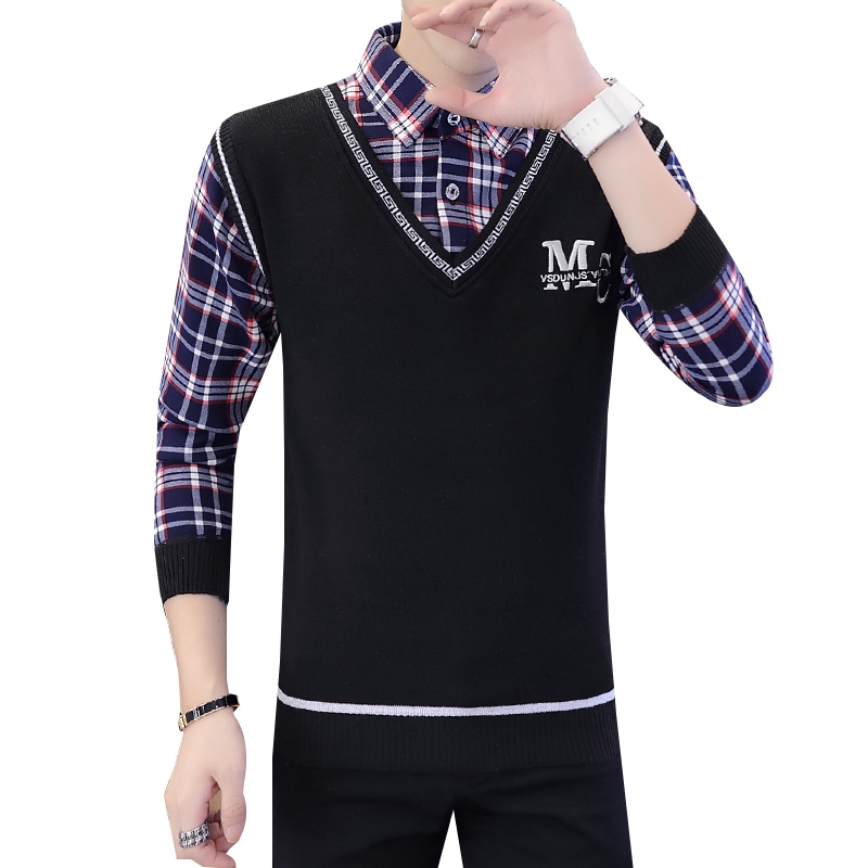 Áo Len Giả Hai Lớp Cổ Chữ V Thời Trang Thanh Lịch Cho Nam | BigBuy360 - bigbuy360.vn