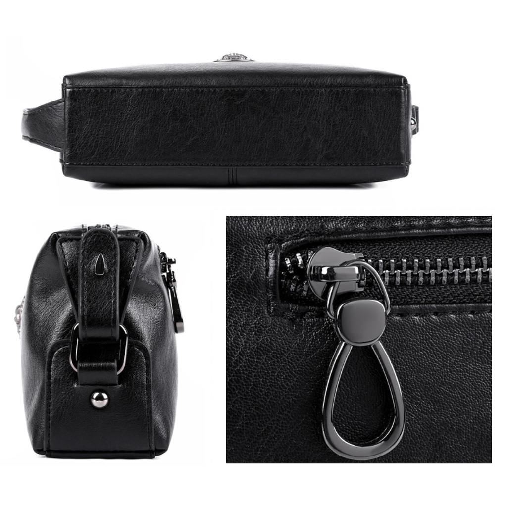 Túi Ví Clutch Cầm Tay Nam Cao Cấp 2001 Form Chữ Nhật Cá Tính Da Pu Vân Nhăn Chìm Đẳng Cấp Nhiều Ngăn Tiện Lợi Sang Trọng