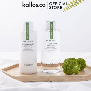 Bộ Chăm Sóc Da Innisfree Broccoli Clearing Toner, Lotion, Gel Cream - Kallos Vietnam