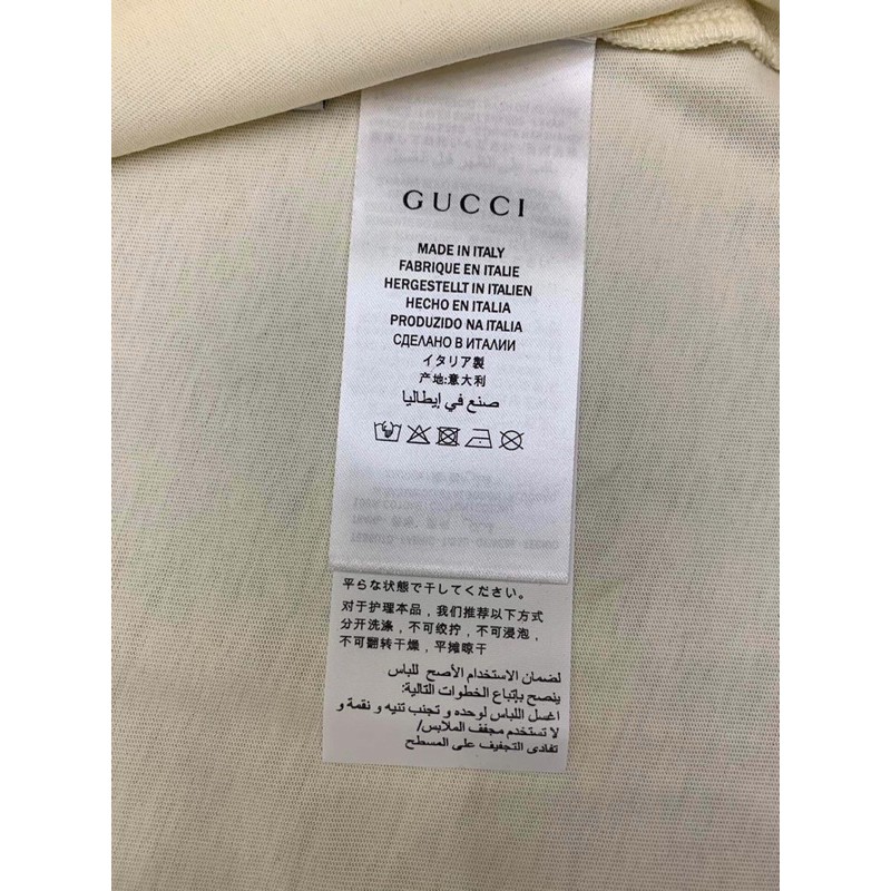 áo phông cotton nữ hoạ tiết logo in hình dáng dài che mông gucci Gc GG