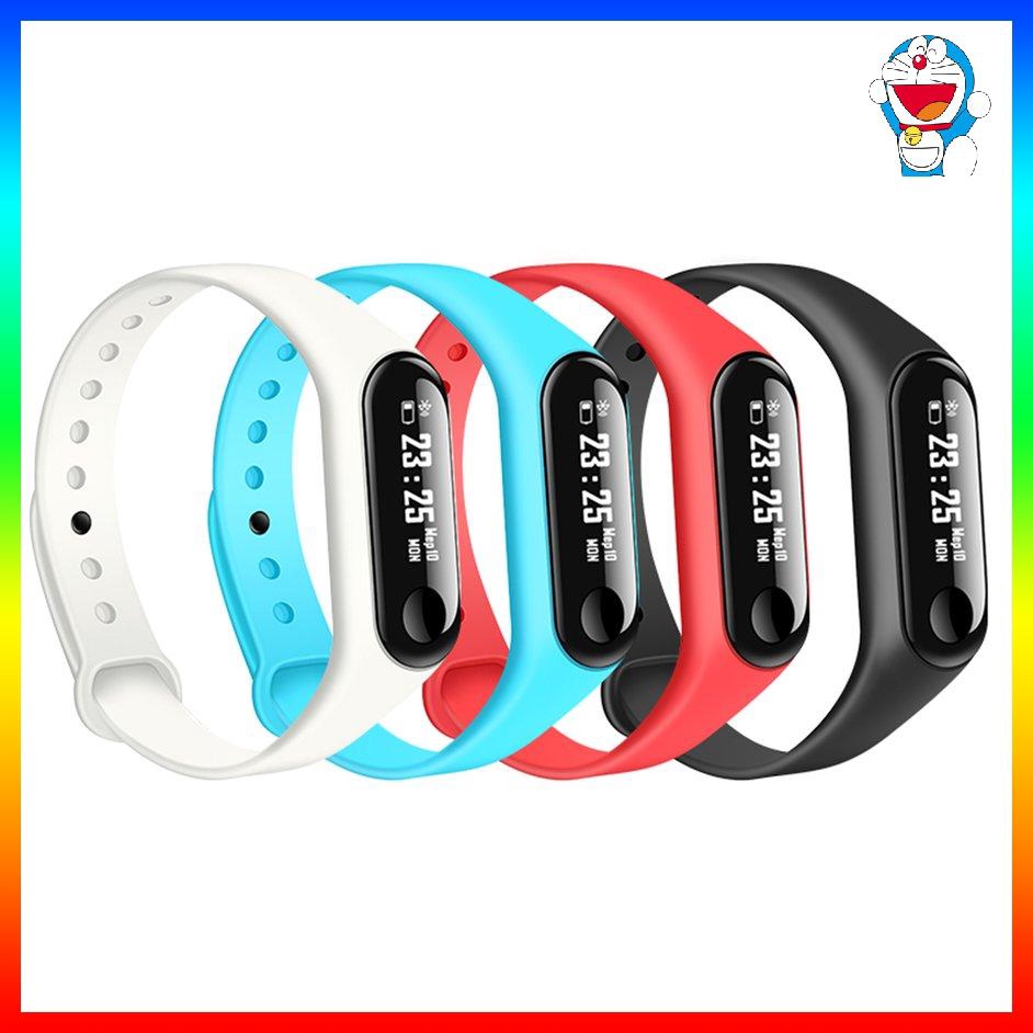 ⚡Màn hình OLED 4.0 chống nước Vòng đeo tay thông minh với Pedometer Watch màu đen