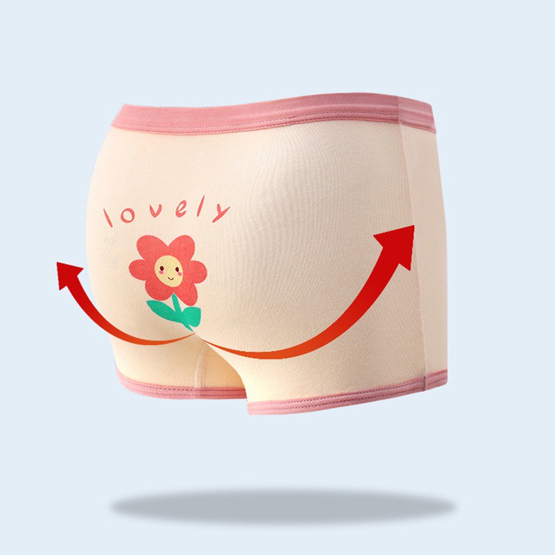 Set 3 Quần Lót Vải Cotton Thoáng Khí In Họa Tiết Tươi Tắn Phong Cách Hàn Quốc Thời Trang Hè Cho Bé Gái