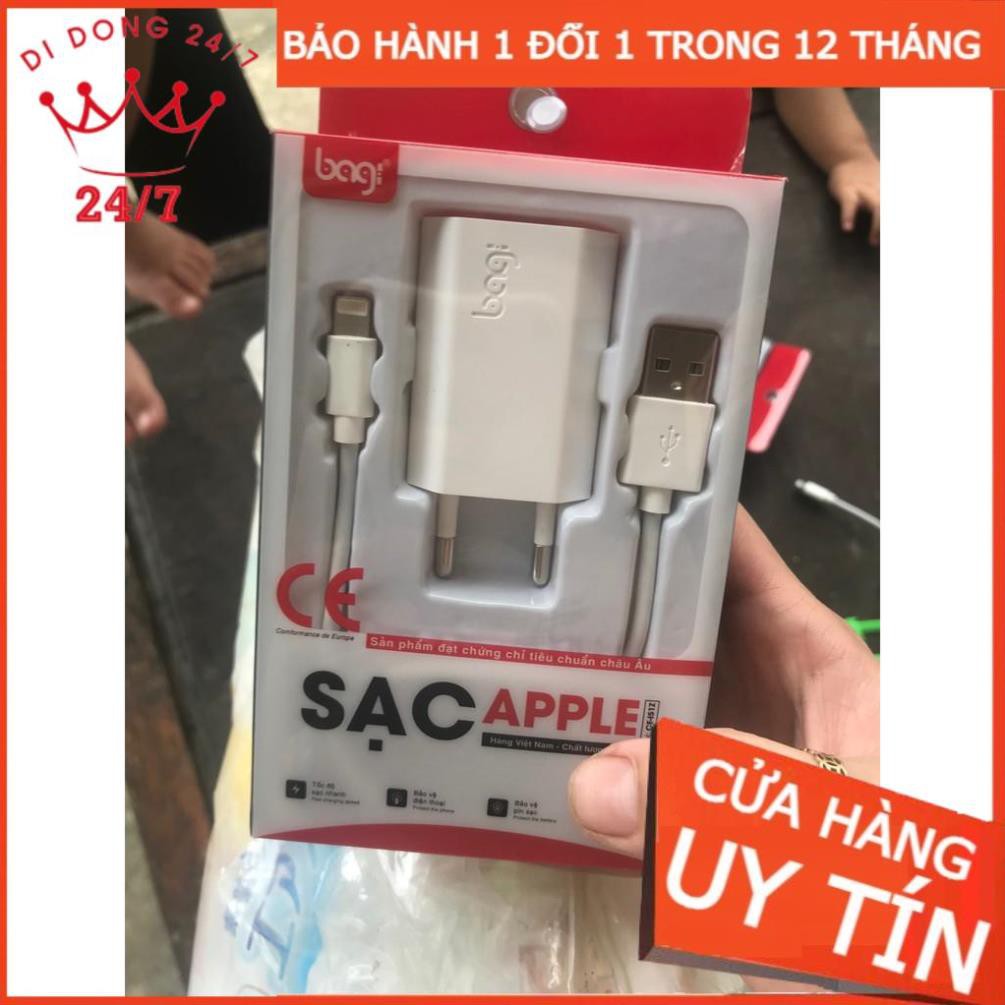 Bộ Sạc Nhanh BAGI cho Iphone -Samsung - Oppo chính hãng 1 đổi 1 trong 12 tháng