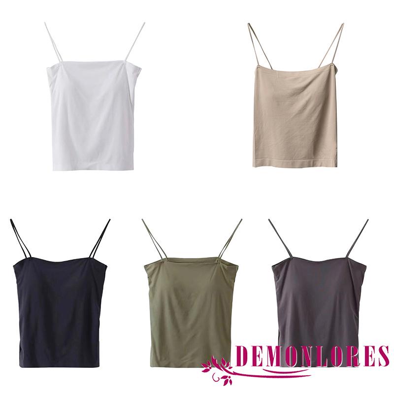 Áo Hai Dây Có Mút Đệm Ngực Màu Sắc Trơn Quyến Rũ Cho Nữ