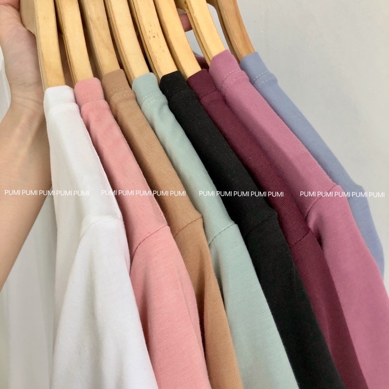 Áo thun trơn vải cotton mềm mịn nhiều màu dễ phối quần có sẵn hàng tại shop - Pumi