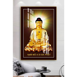 Tranh phật giáo 60x90cm - Tranh treo tường in UV ( Tráng gương bóng)