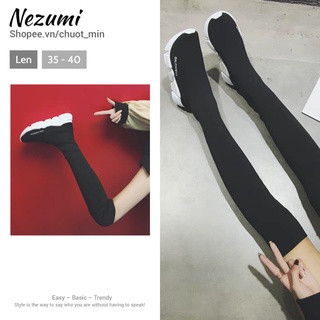 Giày bốt đùi nữ, boots len đơn giản cá tính