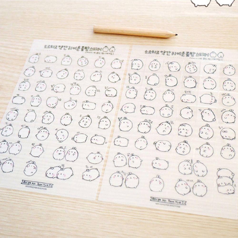 PEWANY Sticker Dán Trang Trí Laptop / Điện Thoại Hình Thỏ Molang Đáng Yêu