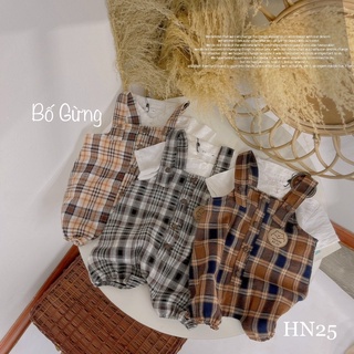 Set áo kèm yếm caro hn25