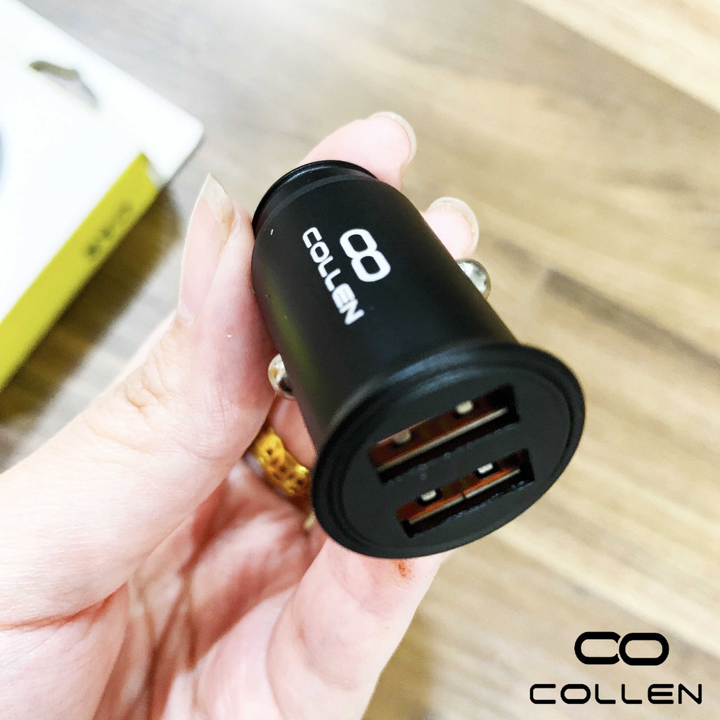 Tẩu sạc nhanh trên ô tô 2 cổng USB tiện lợi, tẩu sạc cao cấp dùng trên oto COLLEN
