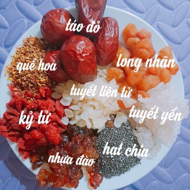 Nguyên Liệu Tự Chọn Nấu chè - Táo - Hạt Chia - Long Nhãn - Tuyết Yến - Nhựa Đào - Bồ Mễ - Kỷ Tử. LONG NHÃN. HẠT SEN..