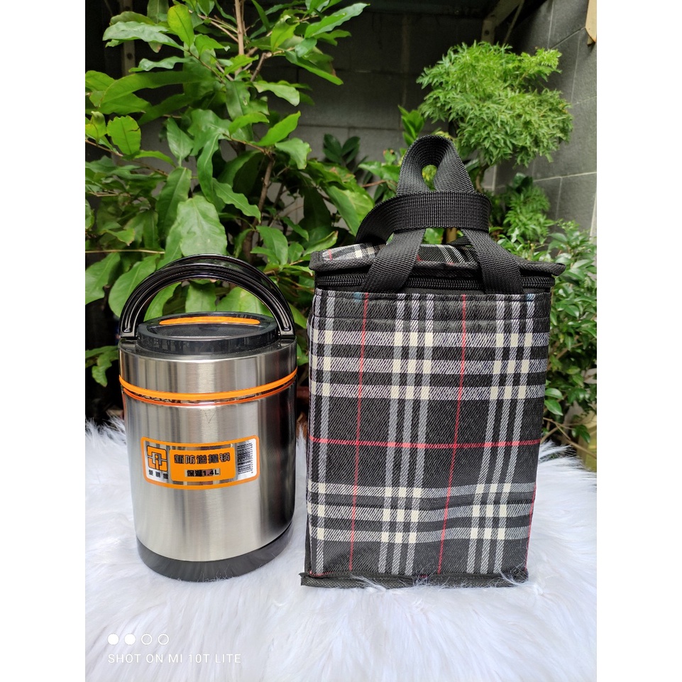 COMBO HỘP CƠM INOX 3 NGĂN 1400ML KÈM TÚI GIỮ NHIỆT - THIẾT KẾ CHỐNG TRÀN VÀ GIỮ NHIỆT TRÊN 6 TIẾNG