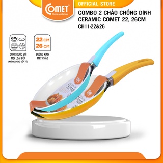 Combo 02 chảo chống dính ceramic comet - ch11-22&26