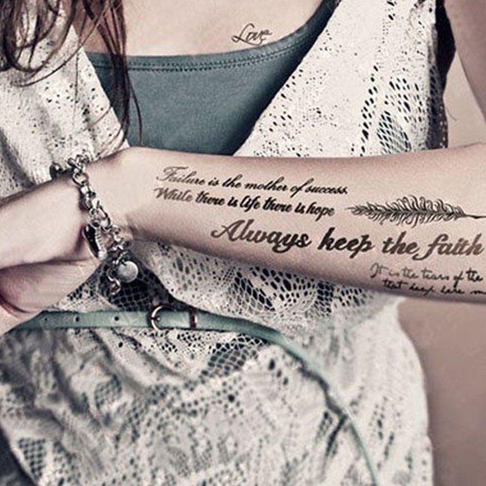 Set 2 Miếng Dán Hình Xăm Chữ Cái Tiếng Anh Có Thể Tháo Rời