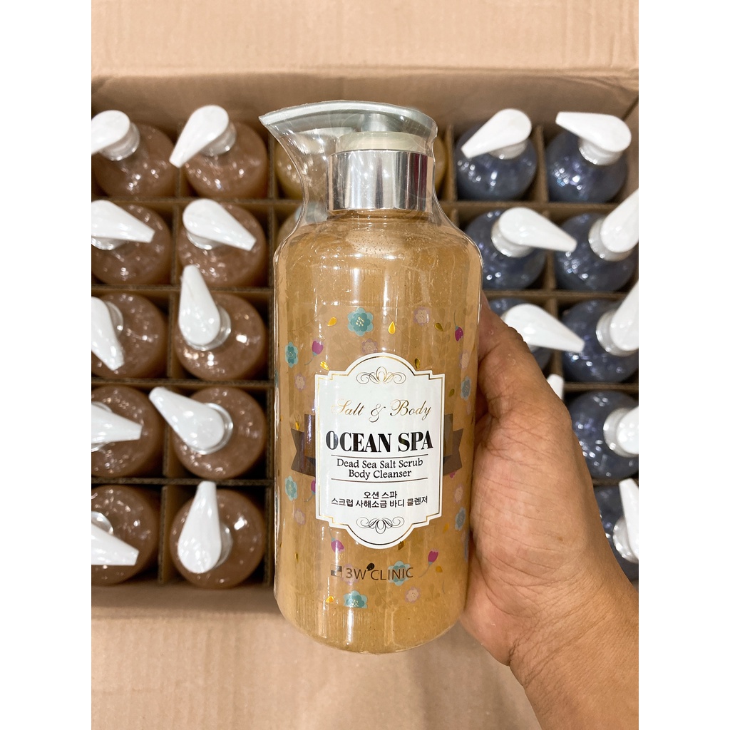 Sữa Tắm Muối Biển Tẩy Da Chết 3W CLINIC Salt And Body Ocean Spa Hàn Quốc 500ml