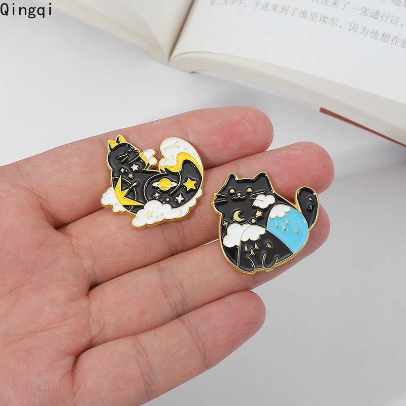 Ghim cài áo Miss Zoe tráng men hình chân mèo/mặt trăng/ngôi sao dễ thương độc đáo