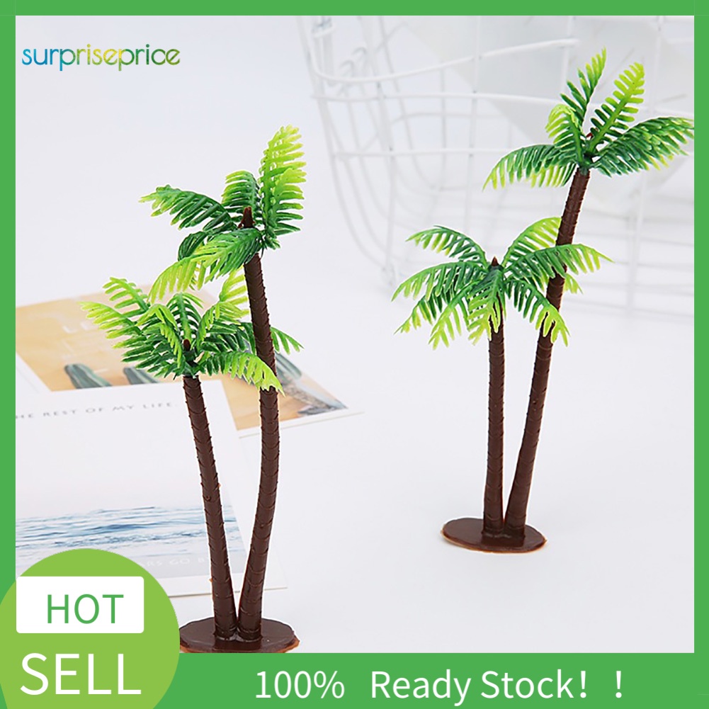 Cây dừa nhân tạo bằng nhựa mini trang trí đám cưới/bánh/tiệc tùng