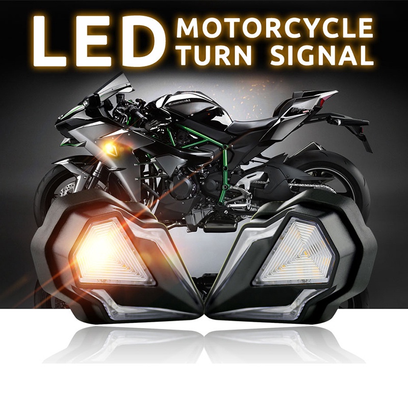 Bộ 2 Đèn led Báo Rẽ Ban Ngày Cho Xe Mô Tô Kawasaki Harley Honda DC 12