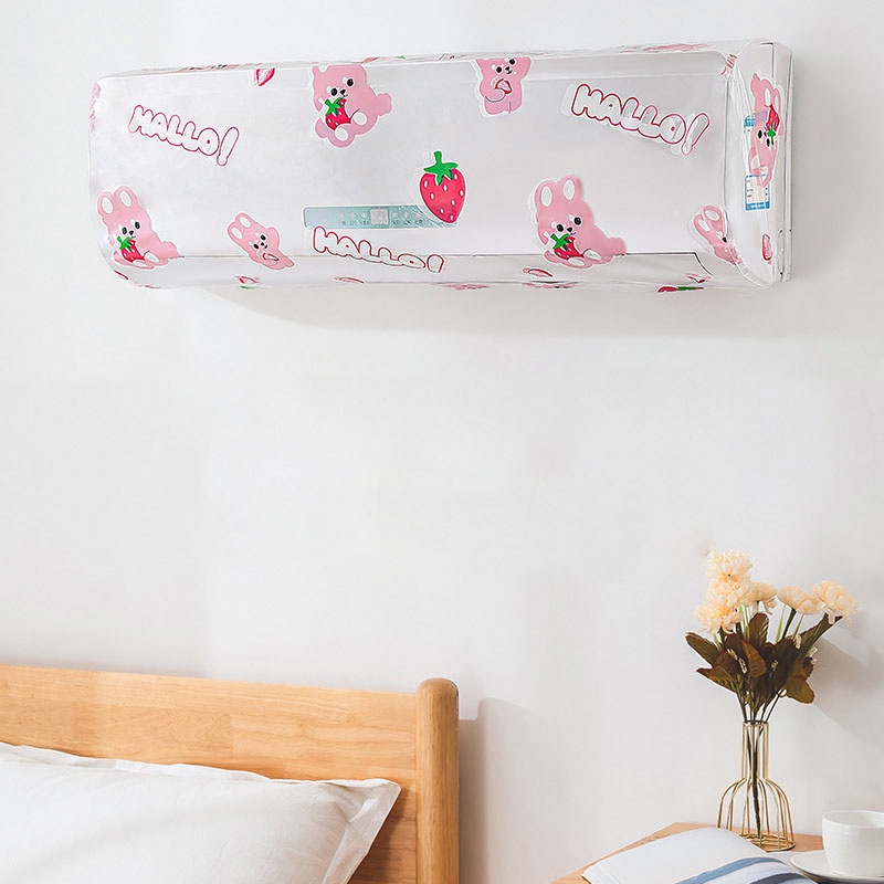 Tấm Phủ Che Máy Điều Hòa Nhựa Trong Họa Tiết Chống Bụi