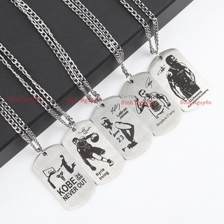 Dây chuyền bóng rổ NBA vòng cổ Thẻ Bài Lính dogtag thép Titan không gỉ Curry Kyrie Irving Kobe Lebron James Rose /////