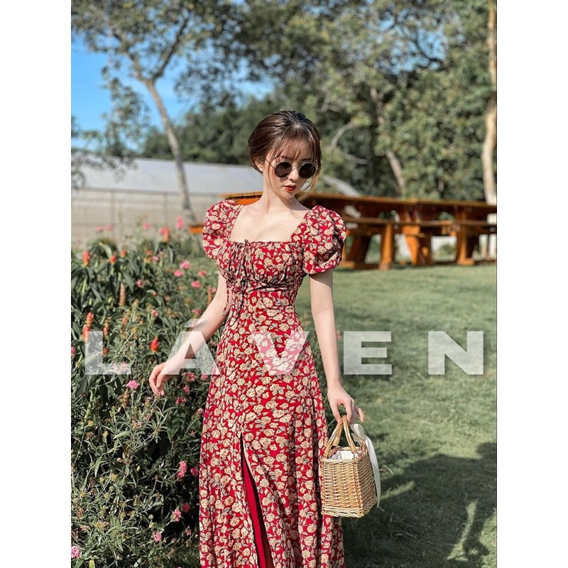 Váy hoa dáng dài 🌸 Đầm hoa tay bồng siêu xinh cho các nàng đi chơi | BigBuy360 - bigbuy360.vn