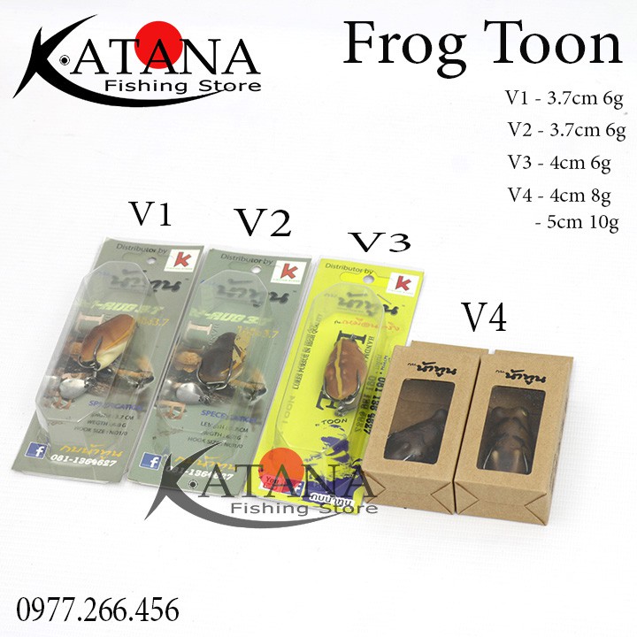 Mồi Lure Sát thủ huyền thoại - Frog Toon - 4 ĐỜI FROG TOON - V1 V2 V3 V4